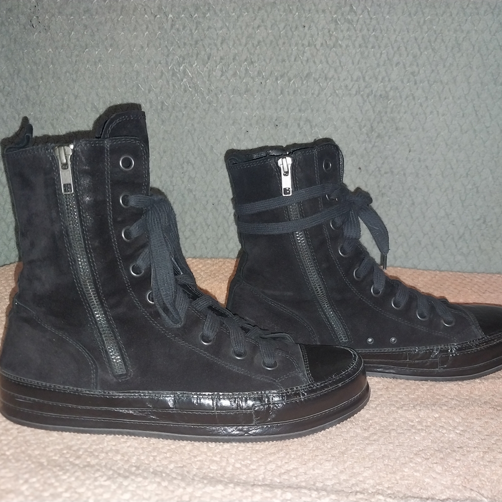 Ann Demeulemeester Scamosciato Mid Calf Suede Leather Sneakers Sz 41